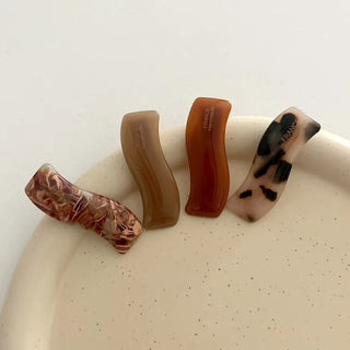 Wavy Marble Cellulose Mini Claw Hairpin