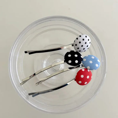 1+1 Polka Dot Button Bobby Pin Mini Side Hair Pin
