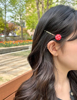 1+1 Polka Dot Button Bobby Pin Mini Side Hair Pin
