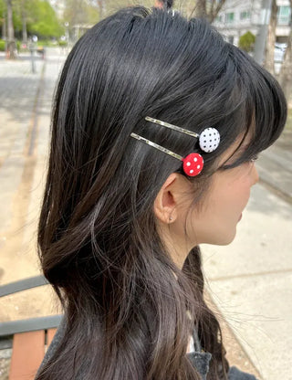 1+1 Polka Dot Button Bobby Pin Mini Side Hair Pin
