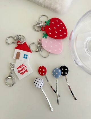 1+1 Polka Dot Button Bobby Pin Mini Side Hair Pin