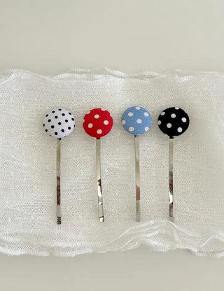 1+1 Polka Dot Button Bobby Pin Mini Side Hair Pin