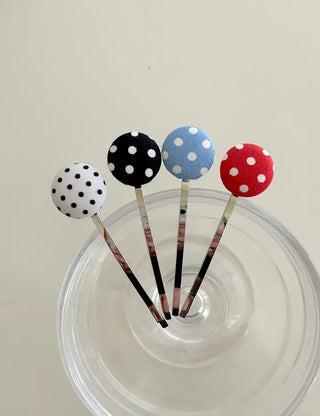 1+1 Polka Dot Button Bobby Pin Mini Side Hair Pin