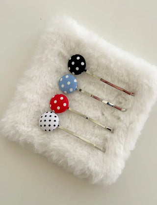 1+1 Polka Dot Button Bobby Pin Mini Side Hair Pin