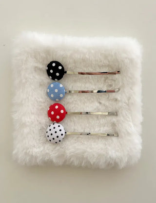 1+1 Polka Dot Button Bobby Pin Mini Side Hair Pin