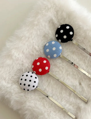 1+1 Polka Dot Button Bobby Pin Mini Side Hair Pin