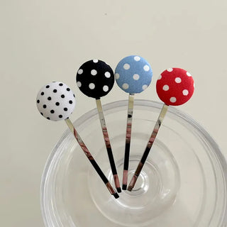 1+1 Polka Dot Button Bobby Pin Mini Side Hair Pin