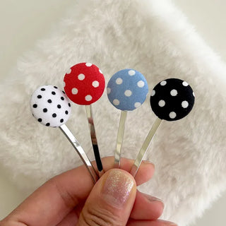 1+1 Polka Dot Button Bobby Pin Mini Side Hair Pin