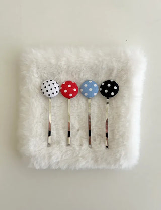 1+1 Polka Dot Button Bobby Pin Mini Side Hair Pin