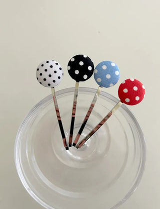 1+1 Polka Dot Button Bobby Pin Mini Side Hair Pin