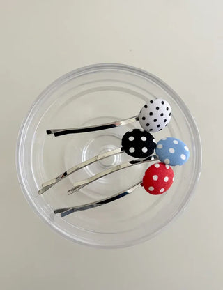 1+1 Polka Dot Button Bobby Pin Mini Side Hair Pin