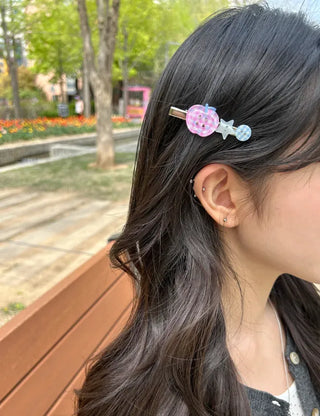 Apple hair clip button side hair mini claw clip