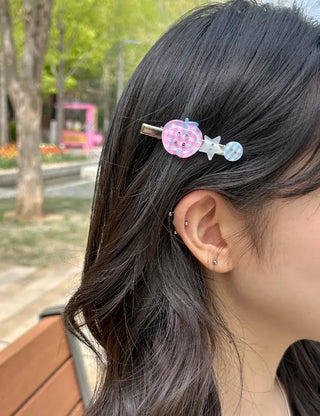 Apple hair clip button side hair mini claw clip