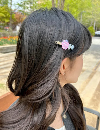 Apple hair clip button side hair mini claw clip