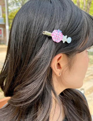 Apple hair clip button side hair mini claw clip