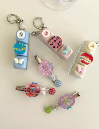 Apple hair clip button side hair mini claw clip