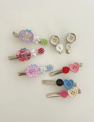 Apple hair clip button side hair mini claw clip