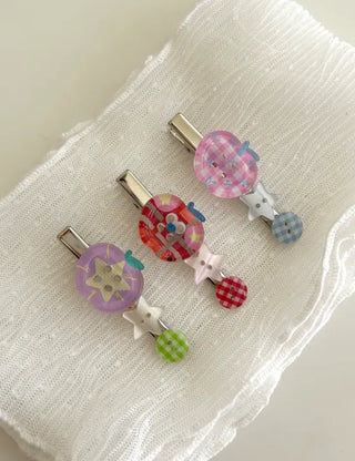 Apple hair clip button side hair mini claw clip