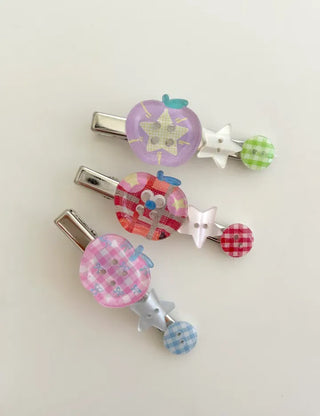 Apple hair clip button side hair mini claw clip