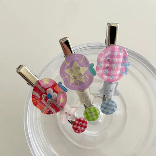 Apple hair clip button side hair mini claw clip