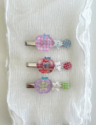 Apple hair clip button side hair mini claw clip