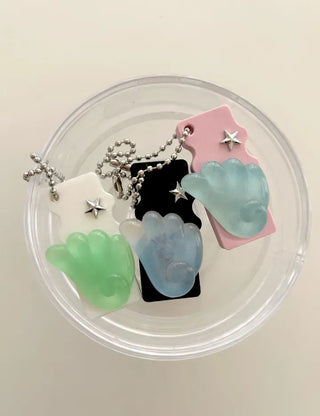 Square can opener keyring wing flower button keychain