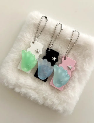 Square can opener keyring wing flower button keychain