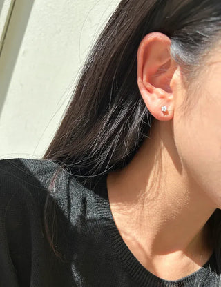 Piece Set Four-Leaf Clover Mini Earrings Pearl Earrings