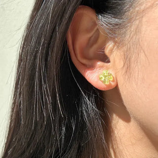Piece Set Four-Leaf Clover Mini Earrings Pearl Earrings