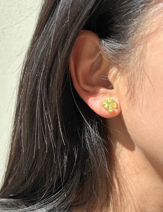Piece Set Four-Leaf Clover Mini Earrings Pearl Earrings