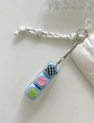 Checkered Star Tomato Keycap Button Keyring Click