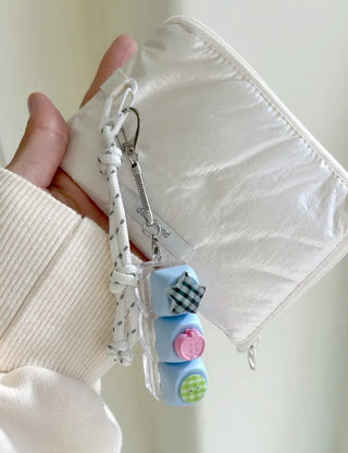 Checkered Star Tomato Keycap Button Keyring Click