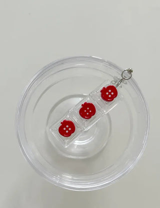 Checkered Star Tomato Keycap Button Keyring Click