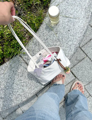 Skinny Nylon Shoulder Bag Leather Strap Mini Bag Daily