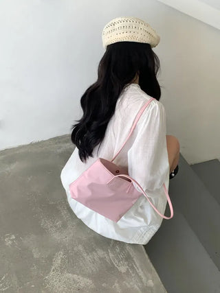 Skinny Nylon Shoulder Bag Leather Strap Mini Bag Daily