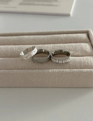 Surgical Steel Piece Bold Cubic Sanded Starlight Fashion Ring