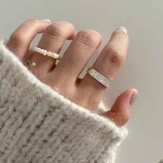 Surgical Steel Piece Bold Cubic Sanded Starlight Fashion Ring