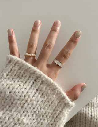 Surgical Steel Piece Bold Cubic Sanded Starlight Fashion Ring
