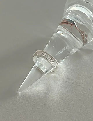 Surgical Steel Piece Bold Cubic Sanded Starlight Fashion Ring