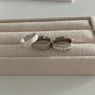 Surgical Steel Piece Bold Cubic Sanded Starlight Fashion Ring