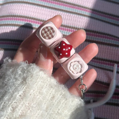 Dot button keycap keyring bag bag charm key holder