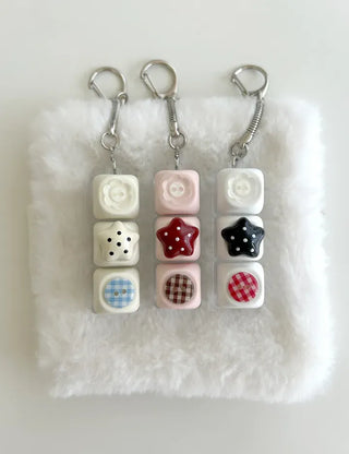 Dot button keycap keyring bag bag charm key holder