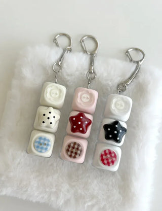 Dot button keycap keyring bag bag charm key holder