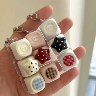 Dot button keycap keyring bag bag charm key holder