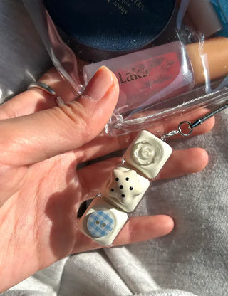 Dot button keycap keyring bag bag charm key holder