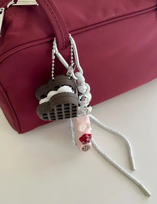 Dot button keycap keyring bag bag charm key holder