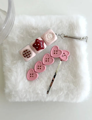 Dot button keycap keyring bag bag charm key holder