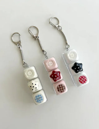 Dot button keycap keyring bag bag charm key holder
