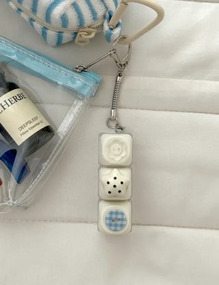 Dot button keycap keyring bag bag charm key holder
