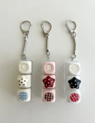 Dot button keycap keyring bag bag charm key holder